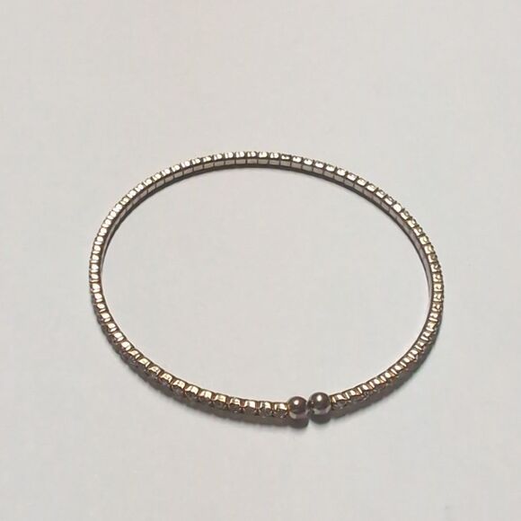 122‎ Silver Rhinestones Cuff Bracelet - Picture 1 of 5